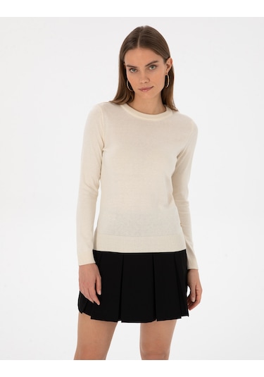 Pierre Cardin Kadın Ekru Kazak /triko 50315758-vr019 Ekru