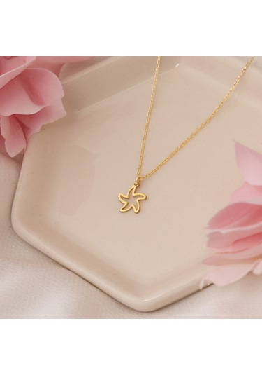 Dkmn Gümüş İçi Boş Deniz Yıldızı Kolye