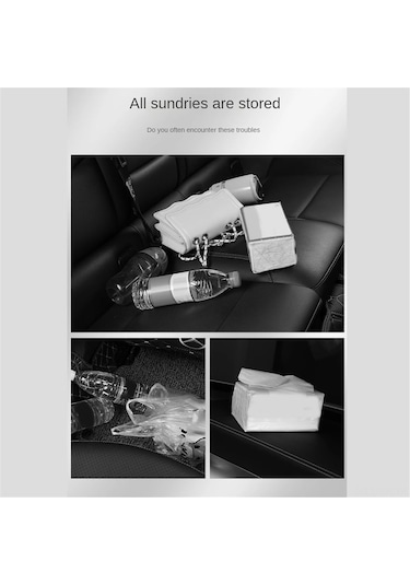 Vkemall Oto Koltuk Arkası Organizer: İki İçecek Tutucu, Telefon Tutucu Ve Dokuma Kutusu İle Araç İçini Düzenli Tutun - Siyah