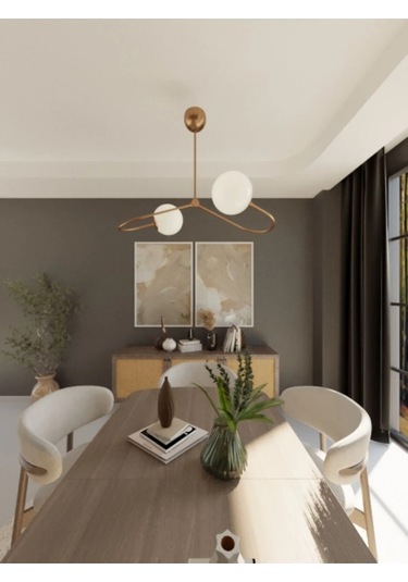 Renkli Camlarla 2'li Avize Seti - Füme, Bal Ve Beyaz Seçenekleri 1 Adet