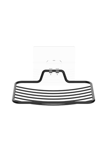 Konesam Demir Sabun Tutucu - İz Olmayan Yapıştırıcı İle Montaj, Su Akış Delikleri, Banyo Ve Mutfak Uygun Siyah