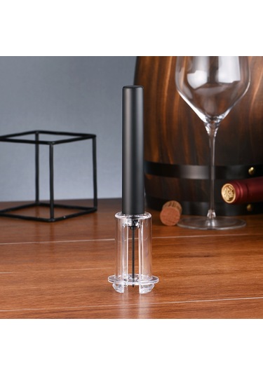 Wezone Mavi Kalem Şeklinde Pervane Tipi Basınçlı Şarap Açıcı, Kesici Fonksiyonlu Ev Kullanıma İdeal, Dayanıklı Malzeme, Hızlı Kullanım Siyah