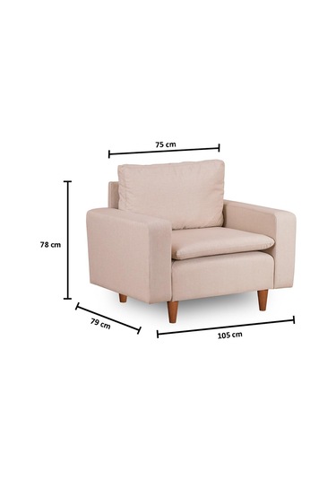 Lungo Modüler Berjer - Krem Keten Krem