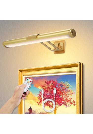 Yifomall Manyetik Resim Aydınlatma - 3 Renk Sıcaklığı, Uzun Pil Ömrü Ve Uzaktan Kumandalı Dekoratif Lamba Siyah