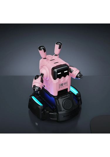 Gravastar Delta35 Robot Figürlü 35w Hızlı Şarj Adaptörü Ve Şarj Standı, Pembe