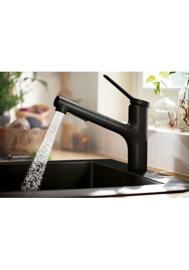 Hansgrohe Zesis M33 150 2 Jet Tek Kollu Eviye Bataryası Satin Siyah