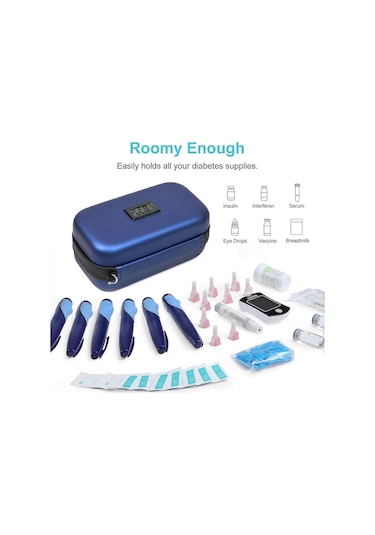 24 Saat İnsülin Soğutucu Seyahat Çantası Seyahat İçin Sıcaklık Göstergeli Diyabet Soğutucu 2 Buz Torbalı Soğutmalı İlaç Saklama Çantası En Iyi Kalite 25 Çok Renkli