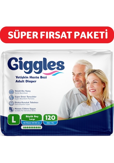 Giggles Yetişkin Bel Bağlamalı Hasta Bezi Large 4 x 30'Lu