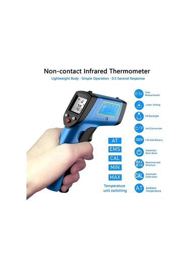 Suofeng Endüstriyel Entegre Termometre -50 C/+400 C, Lcd Ekranlı, Aaa Pil Dahil, Geniş Kullanim Alanlı Entegre Sıcaklık Ölçer
