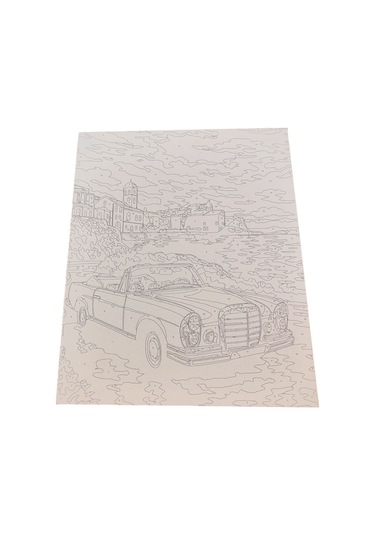 Denic Sayılarla Boyama Seti 40x50 Cm (Çıtalı) Fırça Boya Dahil Numaralı Tuval Sepet Mor Çiçekler