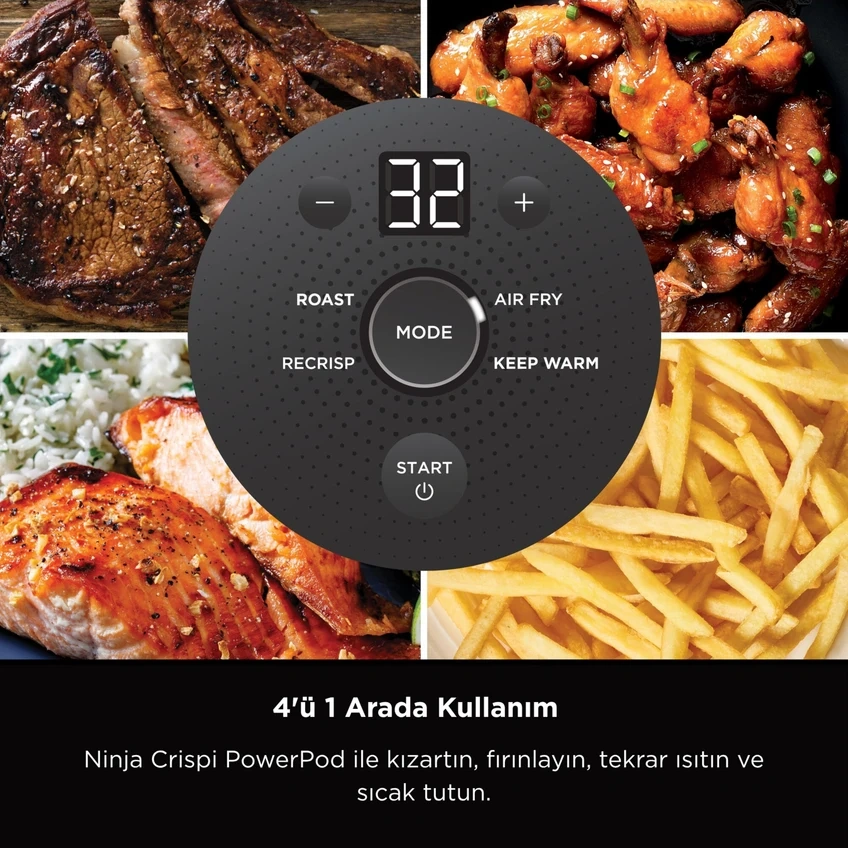 Ninja Crispi 4-In-1 Taşınabilir Cam Hazneli Pişirme Sistemi