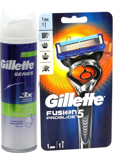 Gillette Fusion5 Proglide Tıraş Makinesi + Tıraş Köpüğü 250 ML