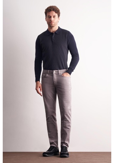 Gri 5 Cep Casual Slim Fit Pamuklu 5 Cep Pantolon 1003255318 Gri