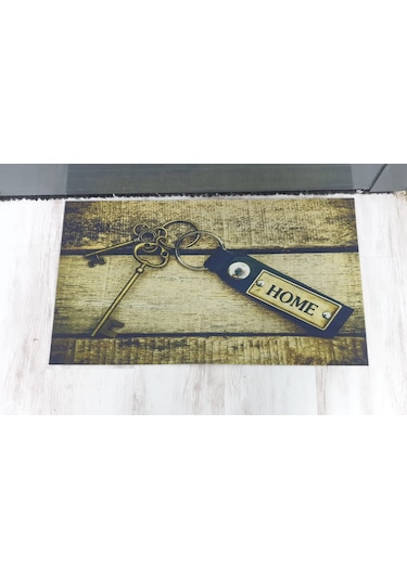 Anahtar Desenli Kauçuk Kapı Önü Paspası 40x70 Cm