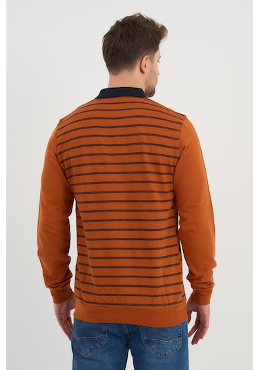 Alexander Gardi Alexandergardı Polo Yaka Sweatshırt Wk25386 Turuncu