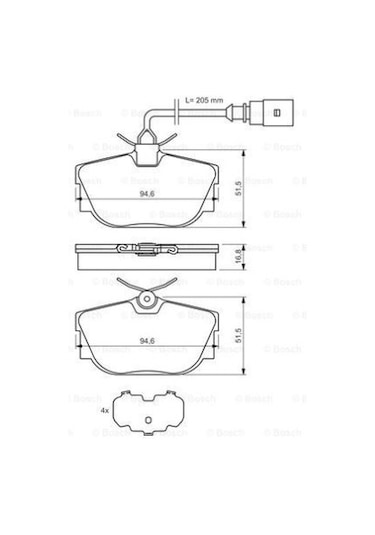 Volkswagen Transporter T4 2.4 Dizel 1997-2003 Bosch Arka Balata 23224