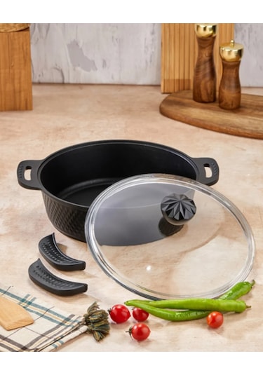 Cooker Kristal 20 Cm Derin Tencere Siyah Ckr3275