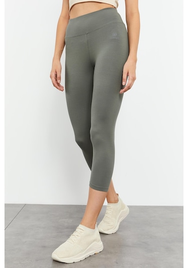 Tommy Life Çağla Yüksek Bel Slim Fit Dar Paça Kadın Kapri Tayt - 93097 Çağla