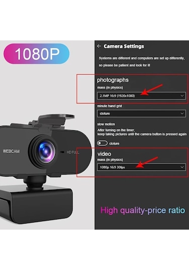 Oldfriend Full Dh 1080p Oyun Ve Konferans Web Kamerası Otomatik Odaklamalı Mikrofonlu