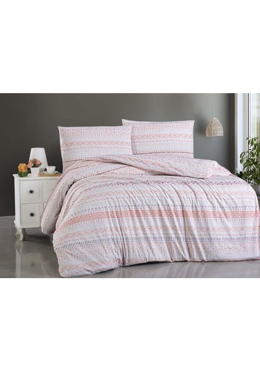 Cotton Collection Ranforce Çift Kişilik Nevresim Takımı Havana Çok Renkli