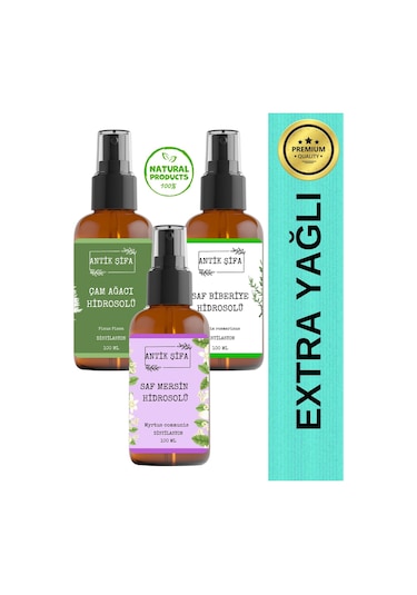 Çam Ağacı, Biberiye Ve Mersin Suyu 3 X 100ml - 3'lü Hidrosol Seti