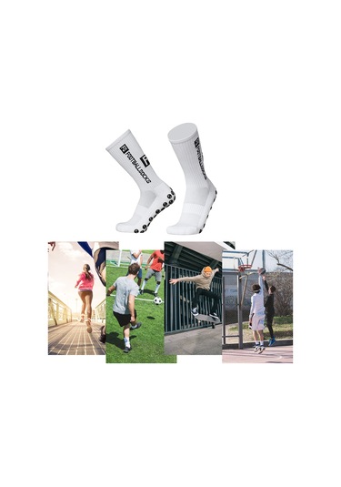 Tenfowee Profesyonel Futbol Çorapları 6'lı Paket - Silikon Süspansiyonlı, Kayma Önleyici, Siyah, Spor Antrenman Ve Maç İçin Siyah