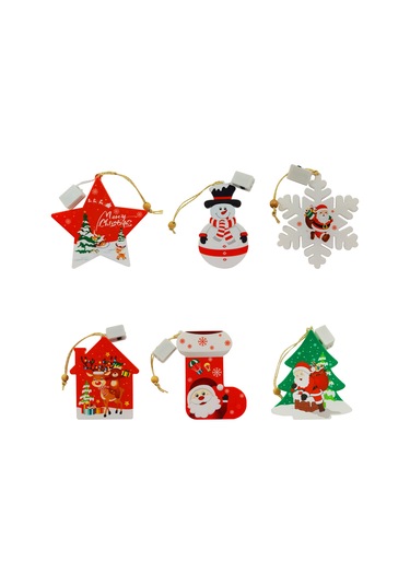 Yifomall 6 Adet Noel Led Asma Aydınlatma, 3 Aydınlatma Modu Sürekli/çabuk Flash/yavaş Flash , Islak Beyaz Işık, Noel Dekorasyonu Çok Renkli