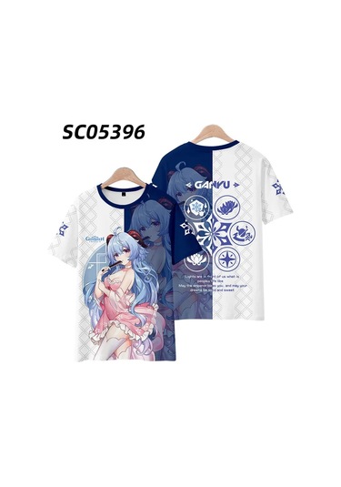 Snapbuy Yeni Oyun Anime Genshin Impact Hutao Yae Miko 3d Baskılı T-shirt Unisex Giyim Cosplay Teekahverengierkek Kahverengi