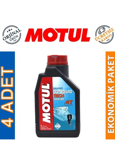 Motul Marine Outboard Tech 4T 10W-30 1 L Tekne Motor Yağı (4 Ade