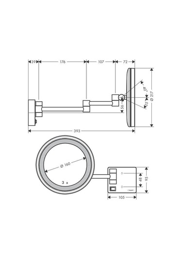 Hansgrohe Addstoris Işıklı Makyaj Aynası Krom