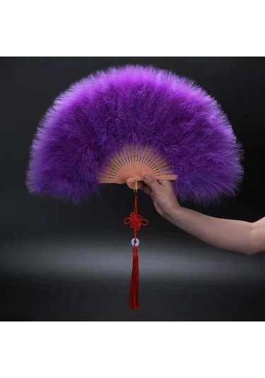 Pembe Tüy Katlanır Yelpaze Japon Tatlı Peri Kız Gotik Mahkeme Dansı El Yelpazesi