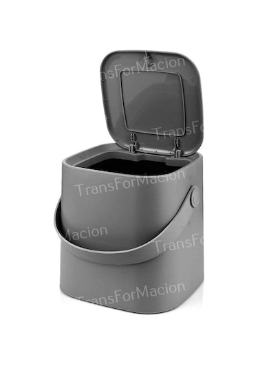 Tuffex 8 Litre Tutma Saplı Iç Kovalı Tezgah Üst Mutfak Çöp Kovası Gri