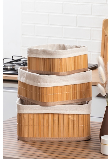 Posima 2083 Kare 3lü Pinterest Sepet Bambu Sepet Seti Dekoratif Banyo Mutfak Düzenleyici Organizeri Diğer