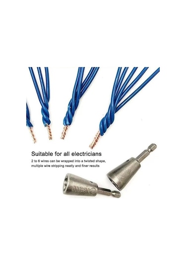 Danrimaoyi 2.5-6 Kare Elektrik Teli Büküm Araçları 6mm Altıgen Saplı Elektrikçi Hızlı Kablo Twisters