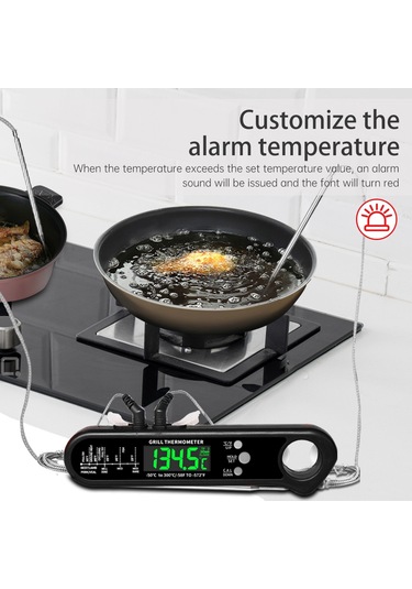 Pişirme Için Dijital Et Termometresi Pille Çalışan Siyah