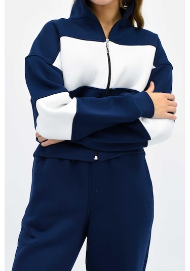 Garnili Eşofman Takımı Lacivert-beyaz Lacivert