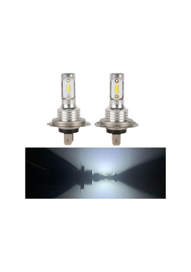 Geeroyoo H7 Led Araç Fari Ampülü, 6000k Beyaz Işık, 20w/adet, 3500lm Parlaklık, 50.000+ Saat Ömür, Plug&play, 12v, H1/h3/h4/h8 Vb. Uyumlu 2 Adet Şeffaf