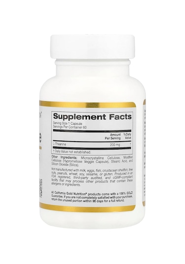 California Gold Nutrition L-theanine Featuring Alphawave, 200 Mg,