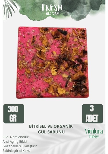Vienluna Bitkisel Gül Sabunu 3 x 300 G