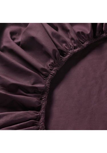 Çift Kişilik Lastikli Çarşaf Vişne Çürüğü-bordo Renk Meridyendukkan 180x200 Cm Pamuk