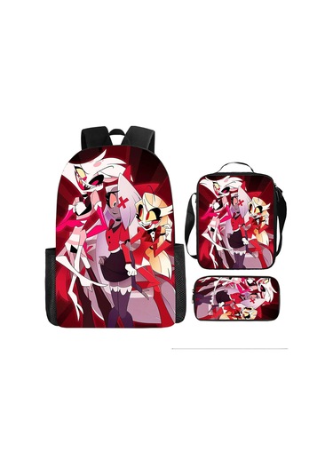 Öğrenci Sırt Çantası Karikatür Sırt Çantası Üç Parçalı Sırt Çantası Omuz Çantası Kalem Kutusu Çanta,42x29x16cm Bag7 42x29x16cm Siyah