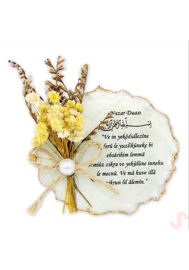 Kutulu Ve Süslü 6,50 Cm Epoksi Magnet, Altın - 10 Adet Altın