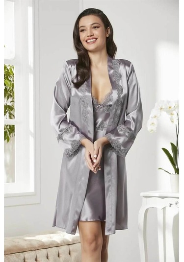 Pierre Cardin 6'lı Kaplı Midi Gecelik Sabahlık Set 6965 Royal Royal