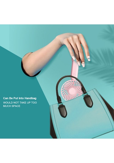 Ranyeek Usb Şarjlı Elden Mini Fan, 3 Hız Ayarı, Telefon Tutucu, Taşınabilir Outdoor Fan, Siyah Pil Yok