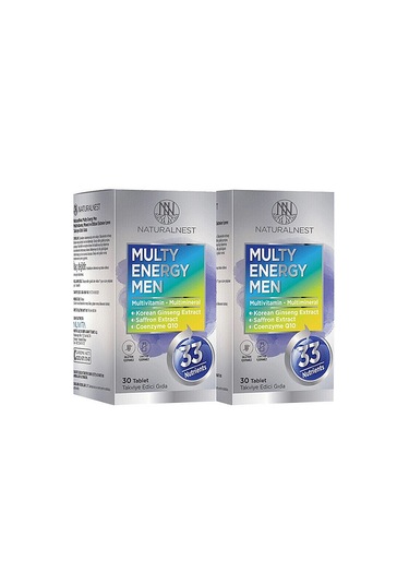 Naturalnest Multy Energy Men 2. %50 İndirimli 30+30 Tablet Takviye Edici Gıda