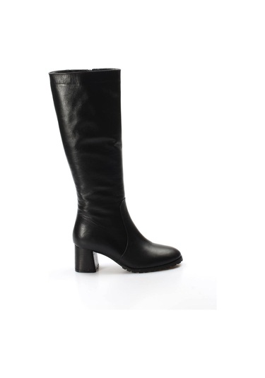 Hakiki Deri Kürklü Kadın Kalın Topuklu Çizme 064kza998 001