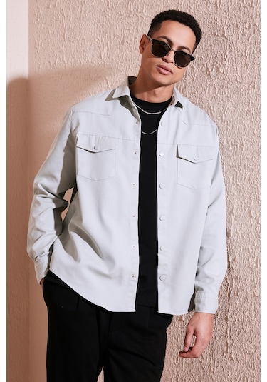 Buratti Pamuklu Regular Fit Çift Cepli Erkek Gömlek Cf24W116927 Mint