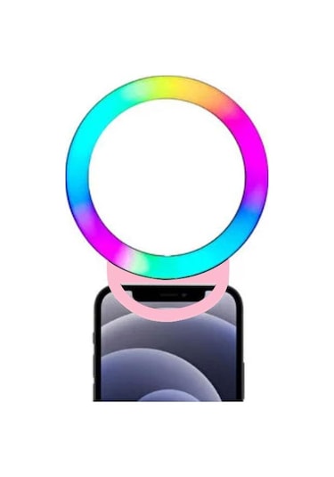 Şarjlı Aynalı Rgb Renkli Ring Light Selfie Işığı