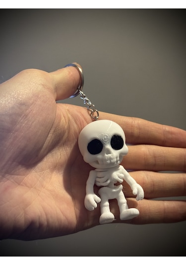 Sevimli Flexi İskelet Anahtarlık Ve Dikiz Aynası Süsü- Tatlı Eklemli Mini Kafatası İskelet