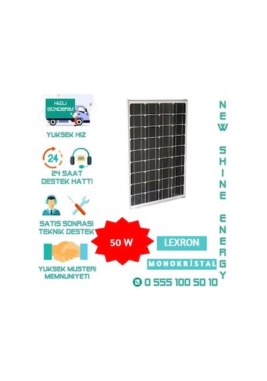 50w Monokristal Güneş  Paneli